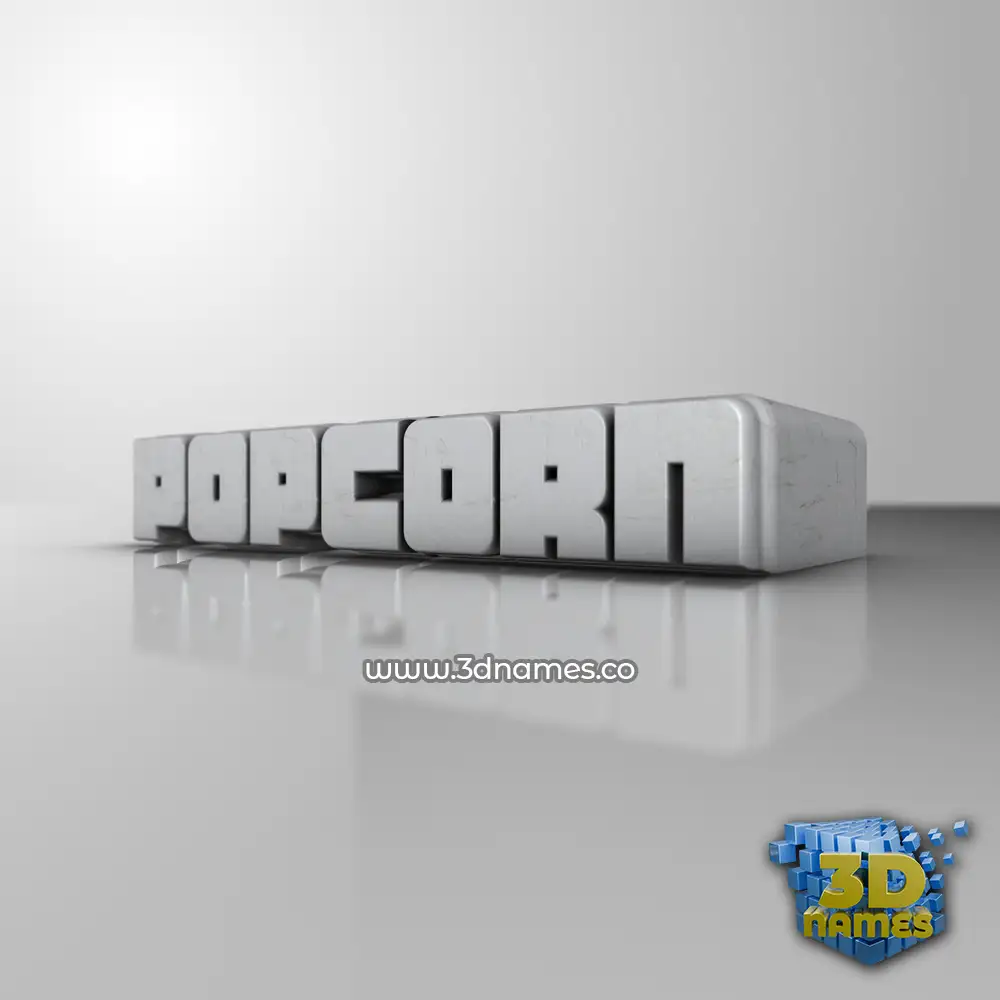 p0pc0rn in White Metro style - 3D name wallpaper