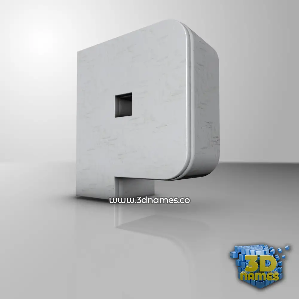 p in White Metro style - 3D name wallpaper