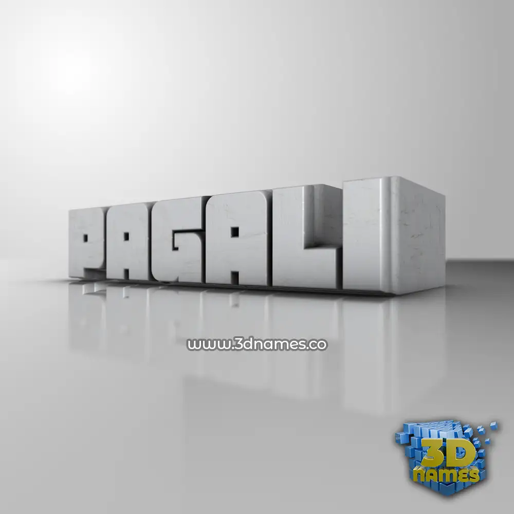 pagali in White Metro style - 3D name wallpaper