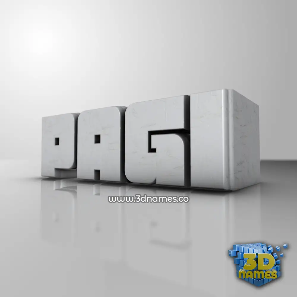 pagi in White Metro style - 3D name wallpaper
