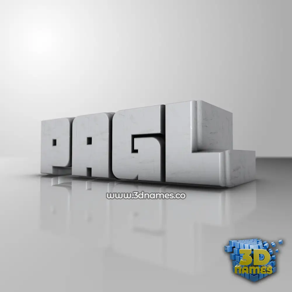 pagl in White Metro style - 3D name wallpaper