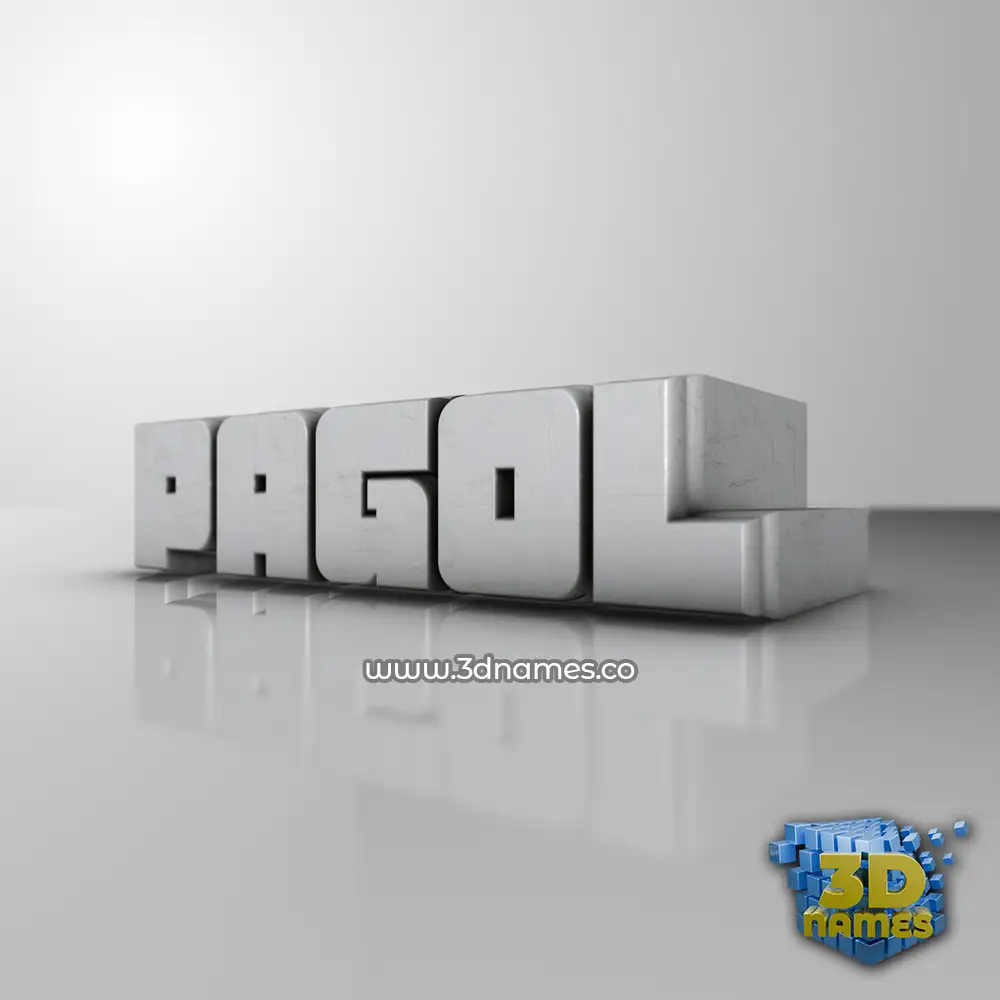 pagol in White Metro style - 3D name wallpaper