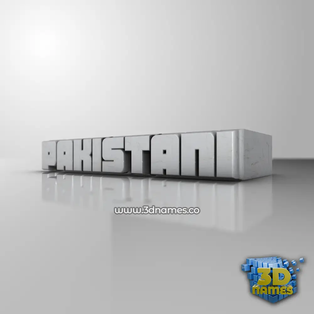pakistani in White Metro style - 3D name wallpaper