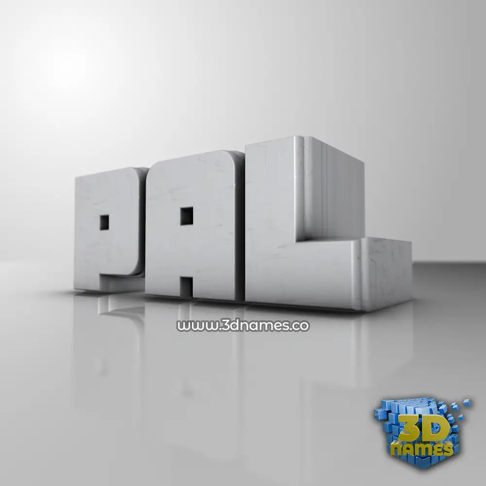 pal in White Metro style - 3D name wallpaper