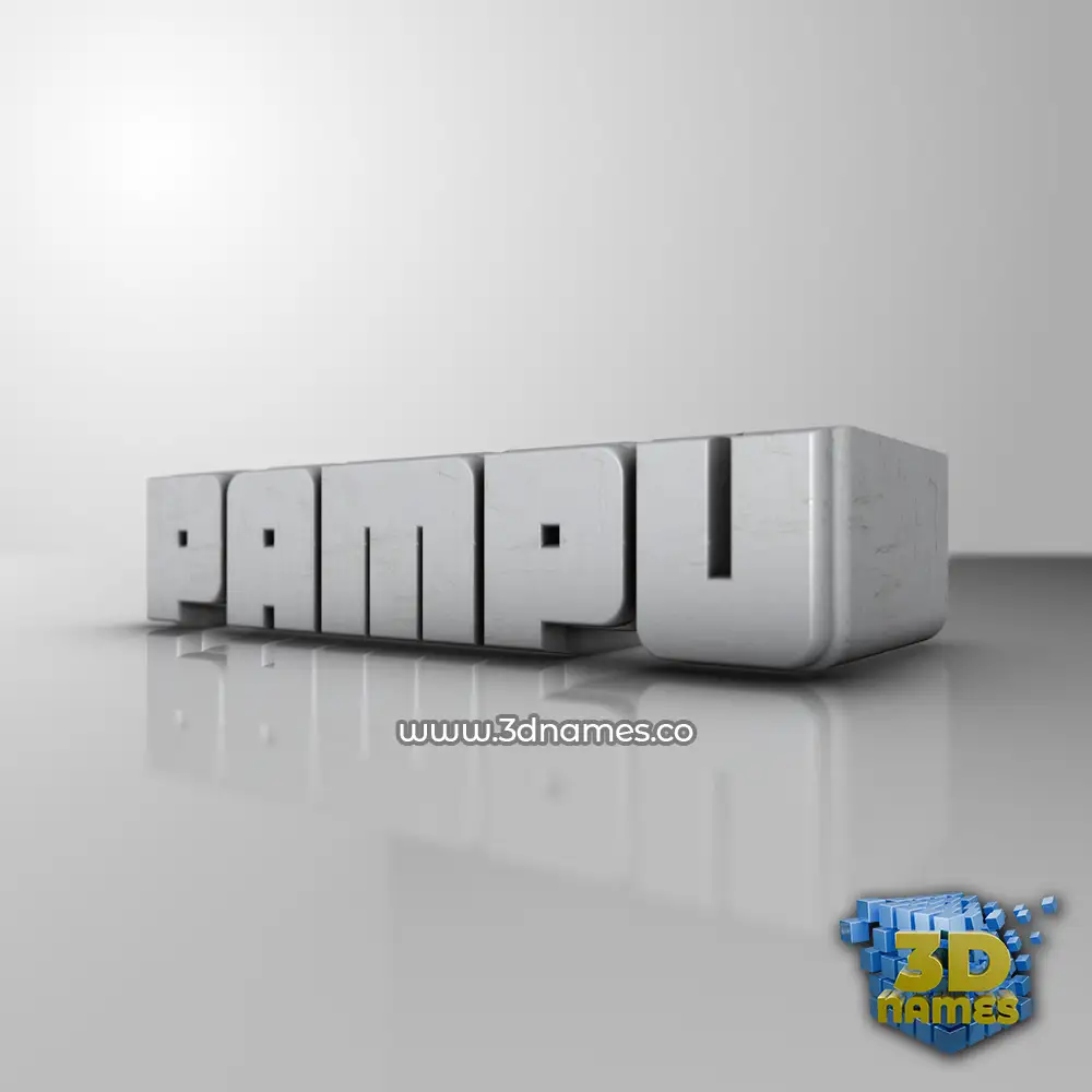pampu in White Metro style - 3D name wallpaper
