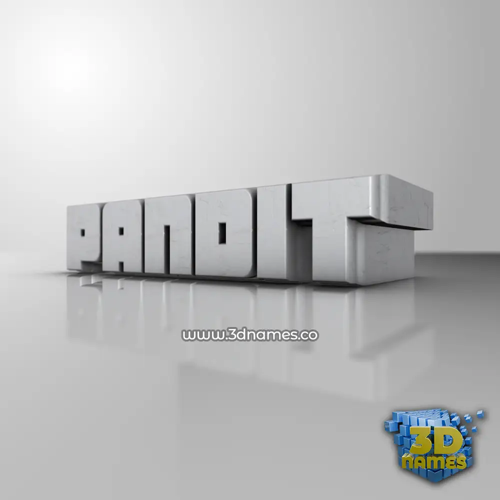 pandit in White Metro style - 3D name wallpaper