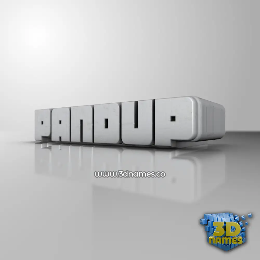 pandup in White Metro style - 3D name wallpaper