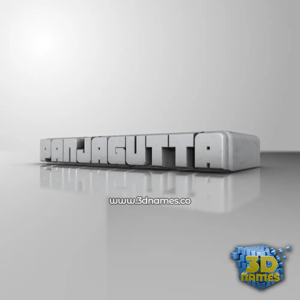 panjagutta in White Metro style - 3D name wallpaper
