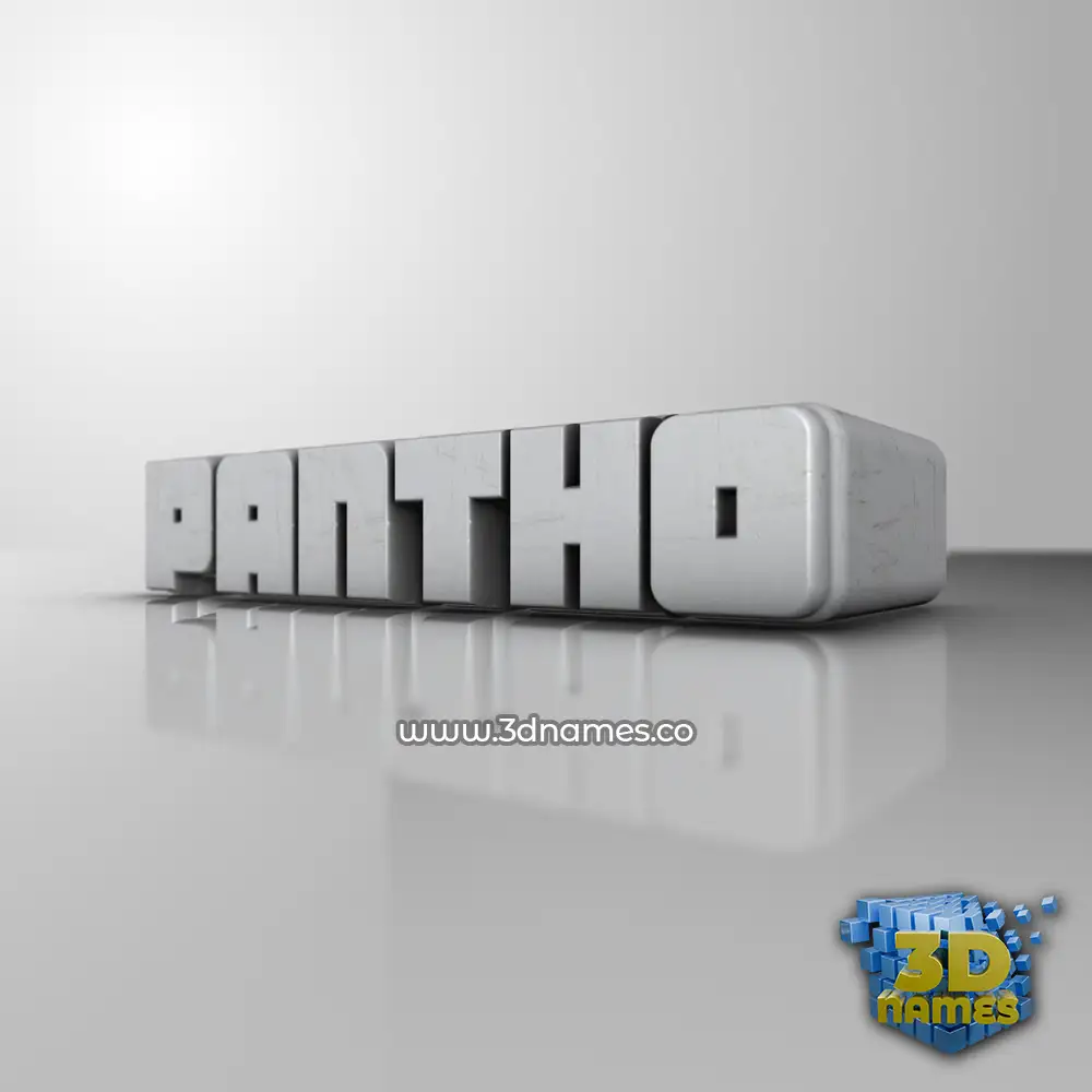 pantho in White Metro style - 3D name wallpaper