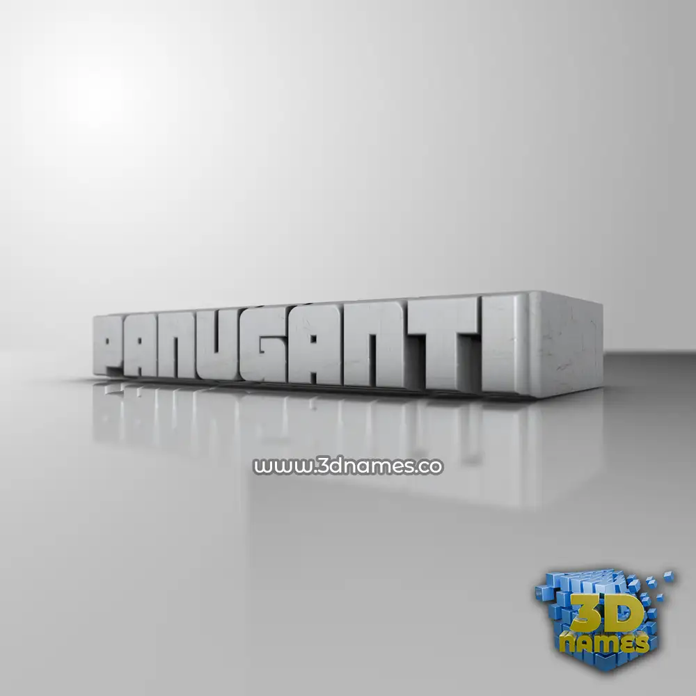 panuganti in White Metro style - 3D name wallpaper