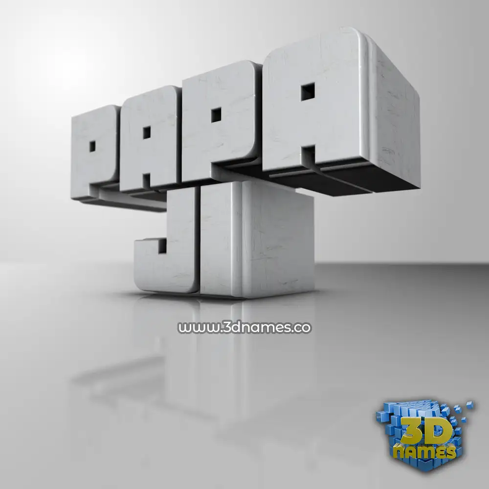 papa ji in White Metro style - 3D name wallpaper