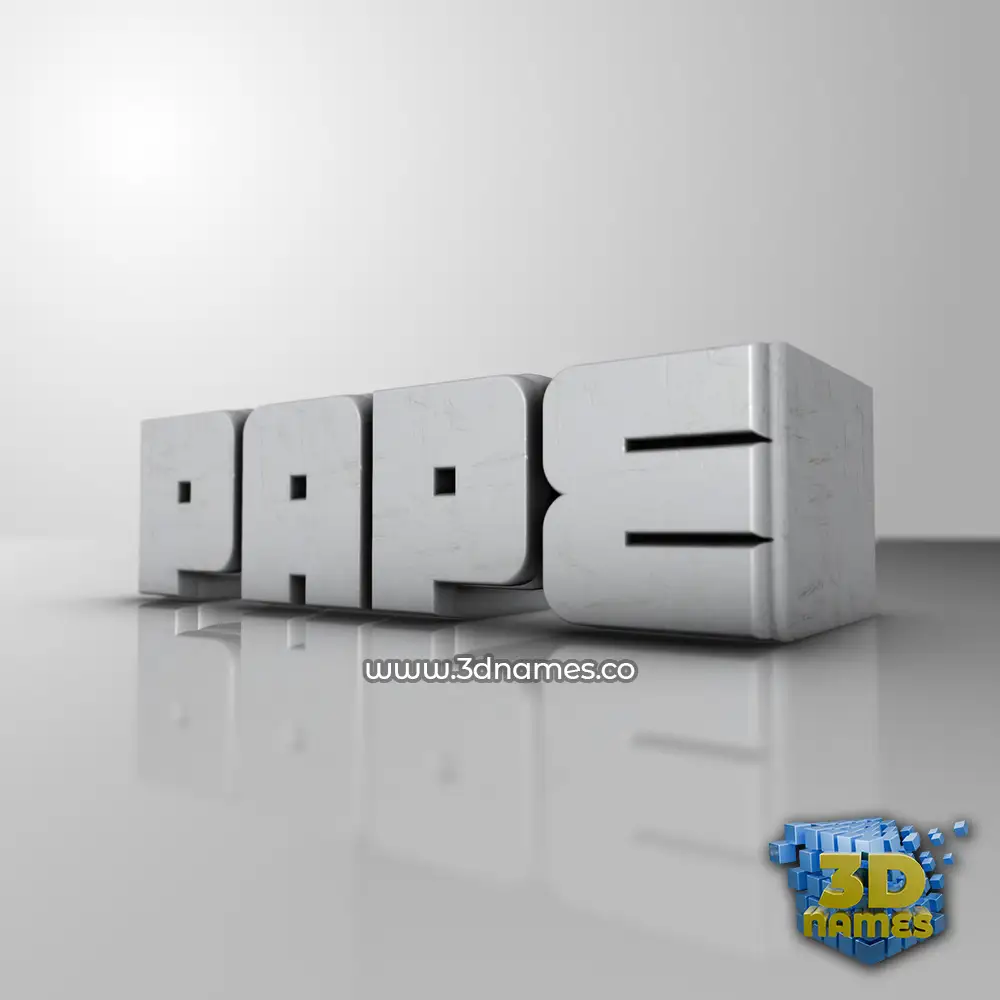 pape in White Metro style - 3D name wallpaper