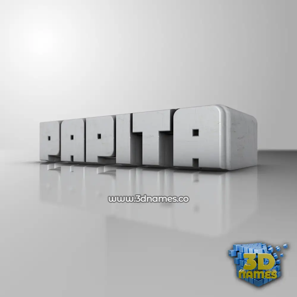 papita in White Metro style - 3D name wallpaper