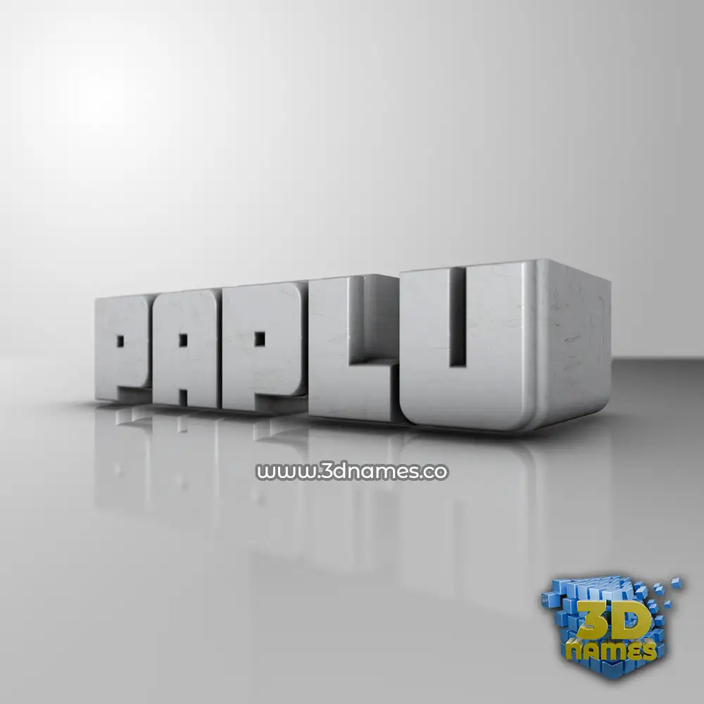 paplu in White Metro style - 3D name wallpaper