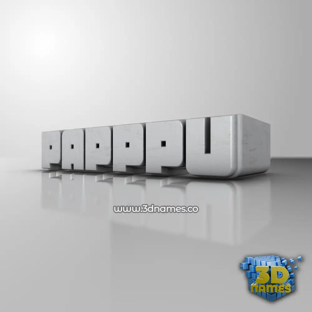 papppu in White Metro style - 3D name wallpaper