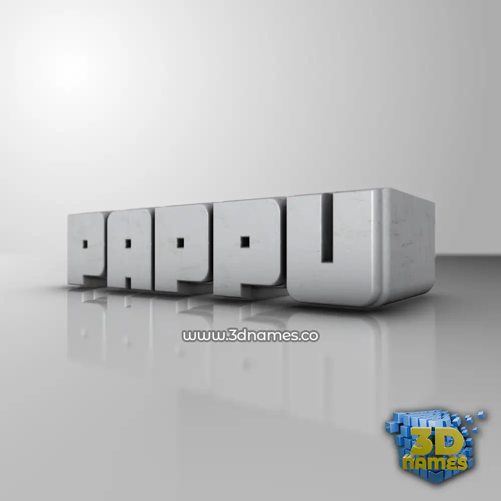 pappu in White Metro style - 3D name wallpaper