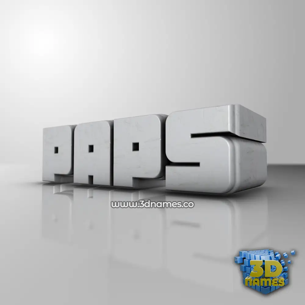 paps in White Metro style - 3D name wallpaper