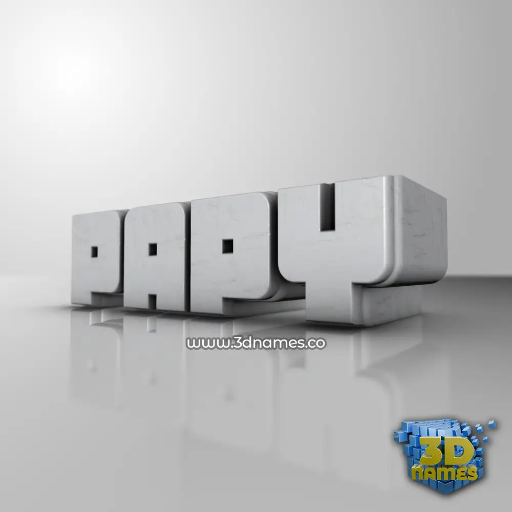 papy in White Metro style - 3D name wallpaper