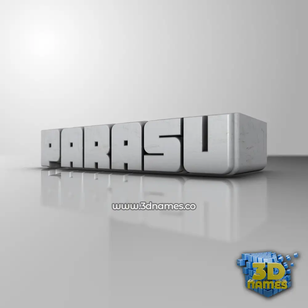parasu in White Metro style - 3D name wallpaper