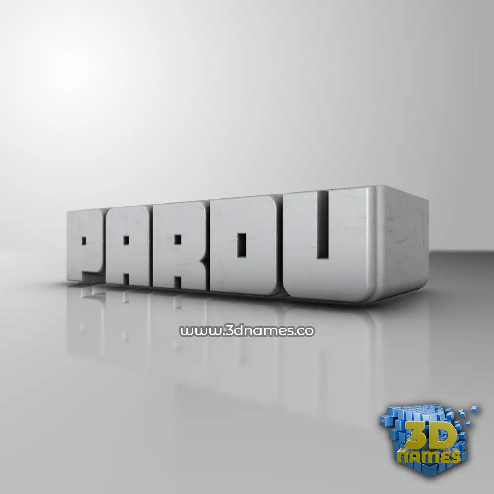 pardu in White Metro style - 3D name wallpaper