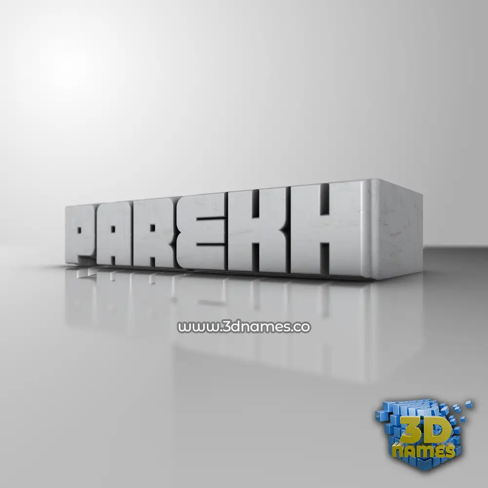 parekh in White Metro style - 3D name wallpaper