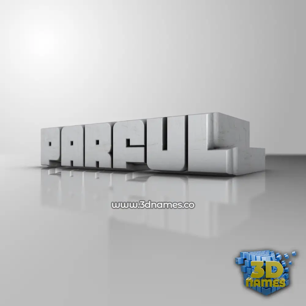 parful in White Metro style - 3D name wallpaper