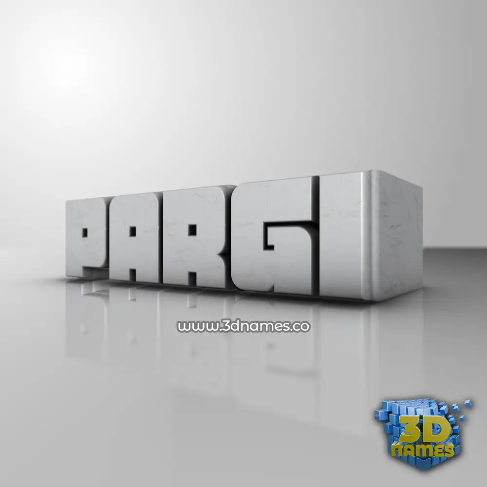 pargi in White Metro style - 3D name wallpaper