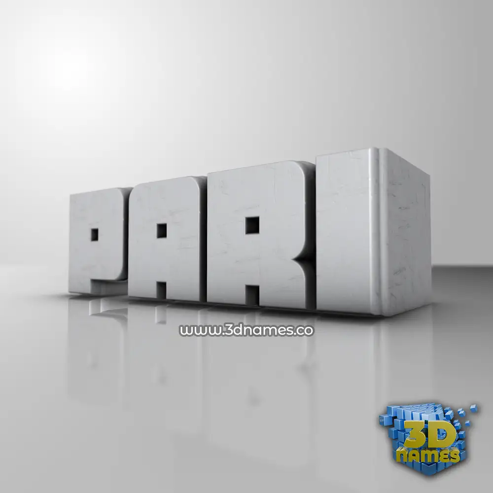 pari in White Metro style - 3D name wallpaper
