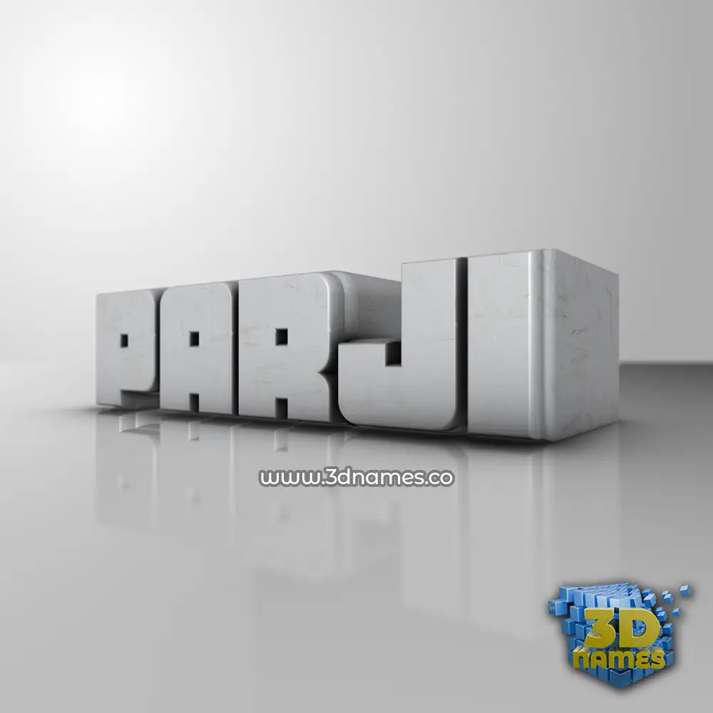 parji in White Metro style - 3D name wallpaper