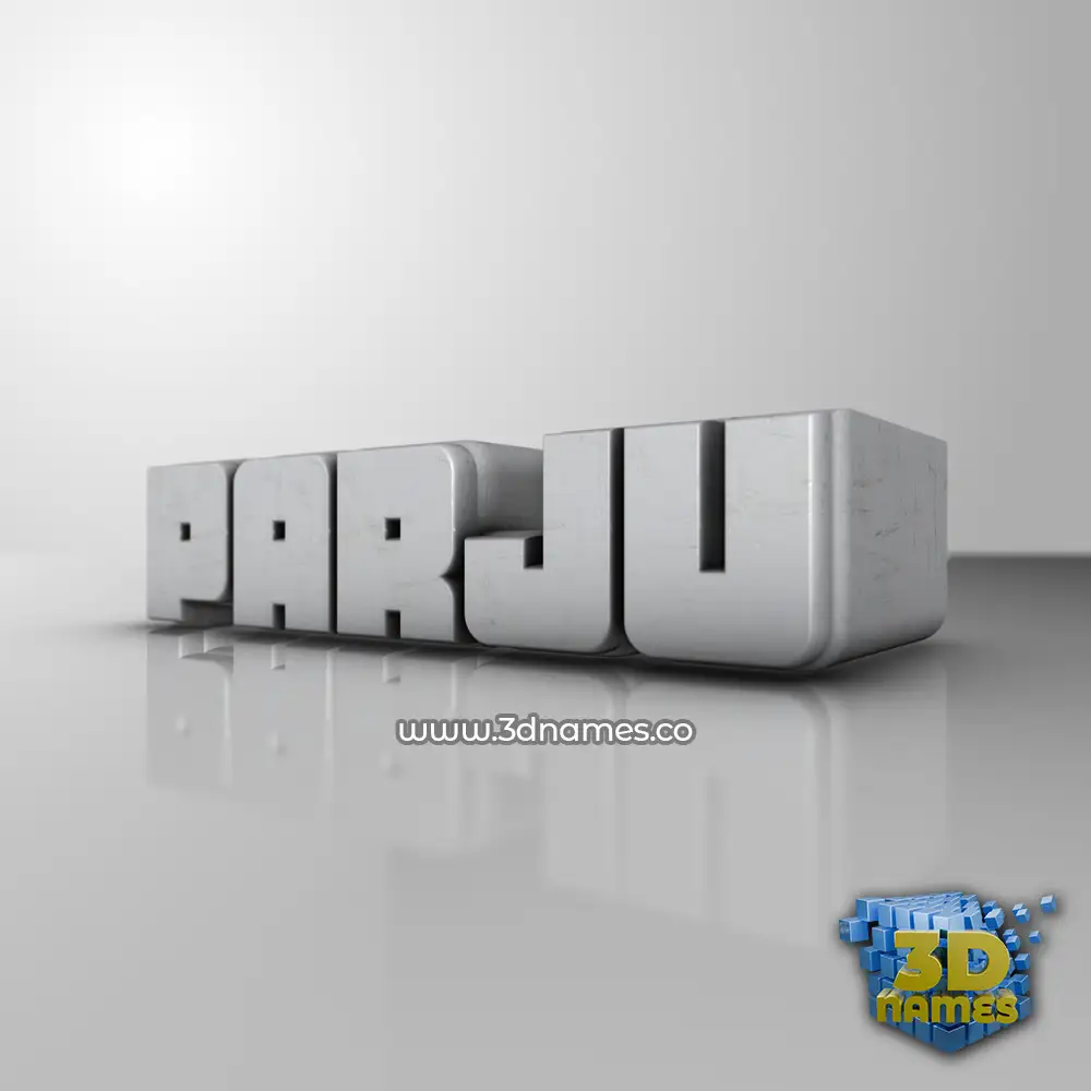 parju in White Metro style - 3D name wallpaper