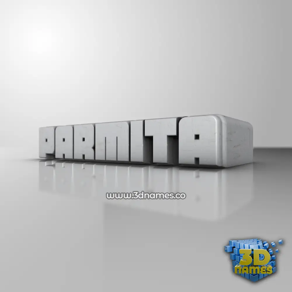 parmita in White Metro style - 3D name wallpaper