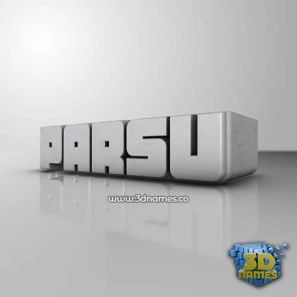 parsu in White Metro style - 3D name wallpaper