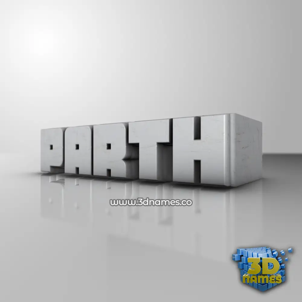 parth in White Metro style - 3D name wallpaper