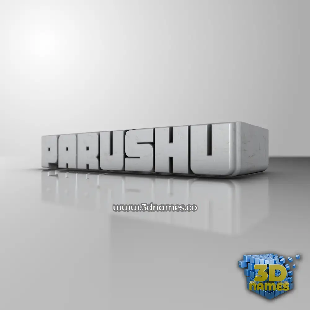parushu in White Metro style - 3D name wallpaper