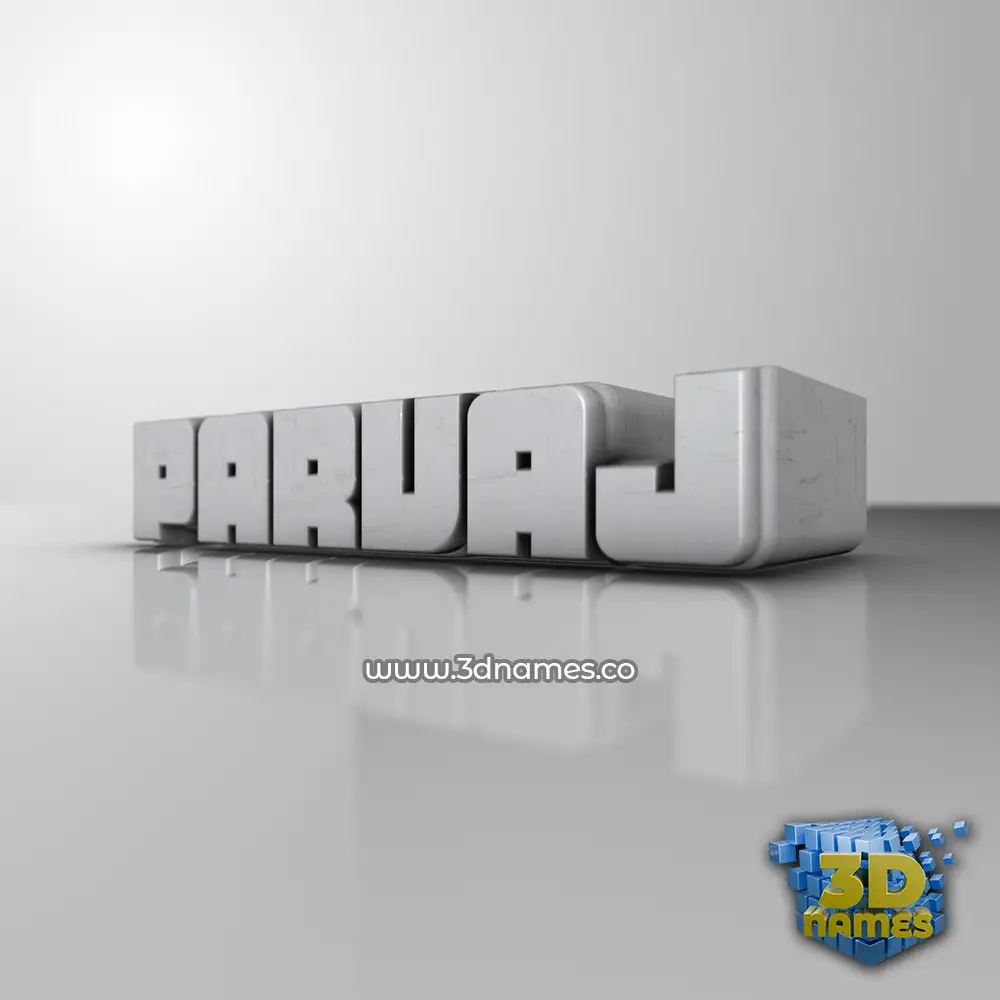 parvaj in White Metro style - 3D name wallpaper