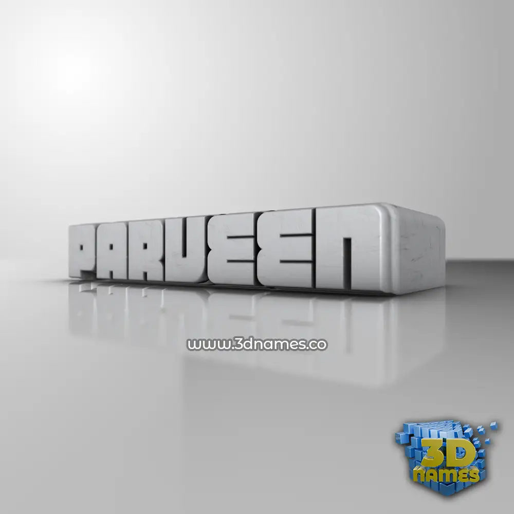 parveen in White Metro style - 3D name wallpaper