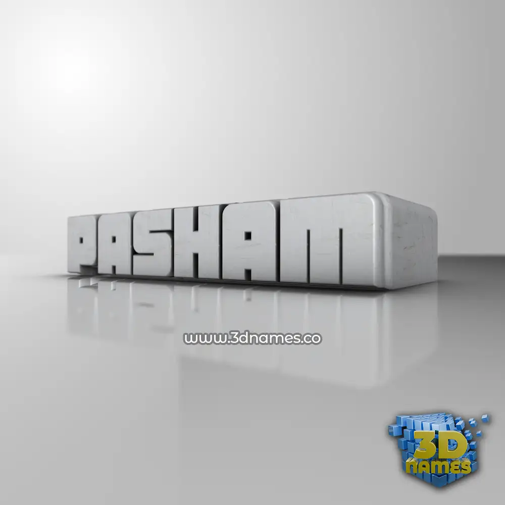 pasham in White Metro style - 3D name wallpaper