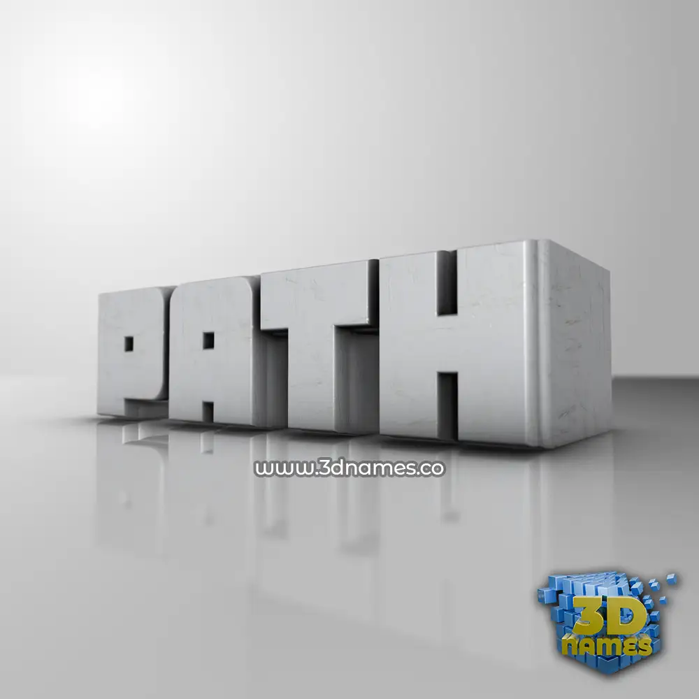 path in White Metro style - 3D name wallpaper