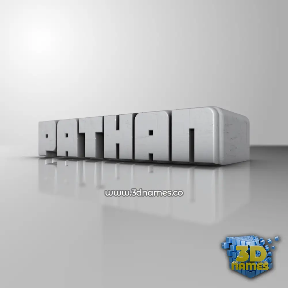 pathan in White Metro style - 3D name wallpaper