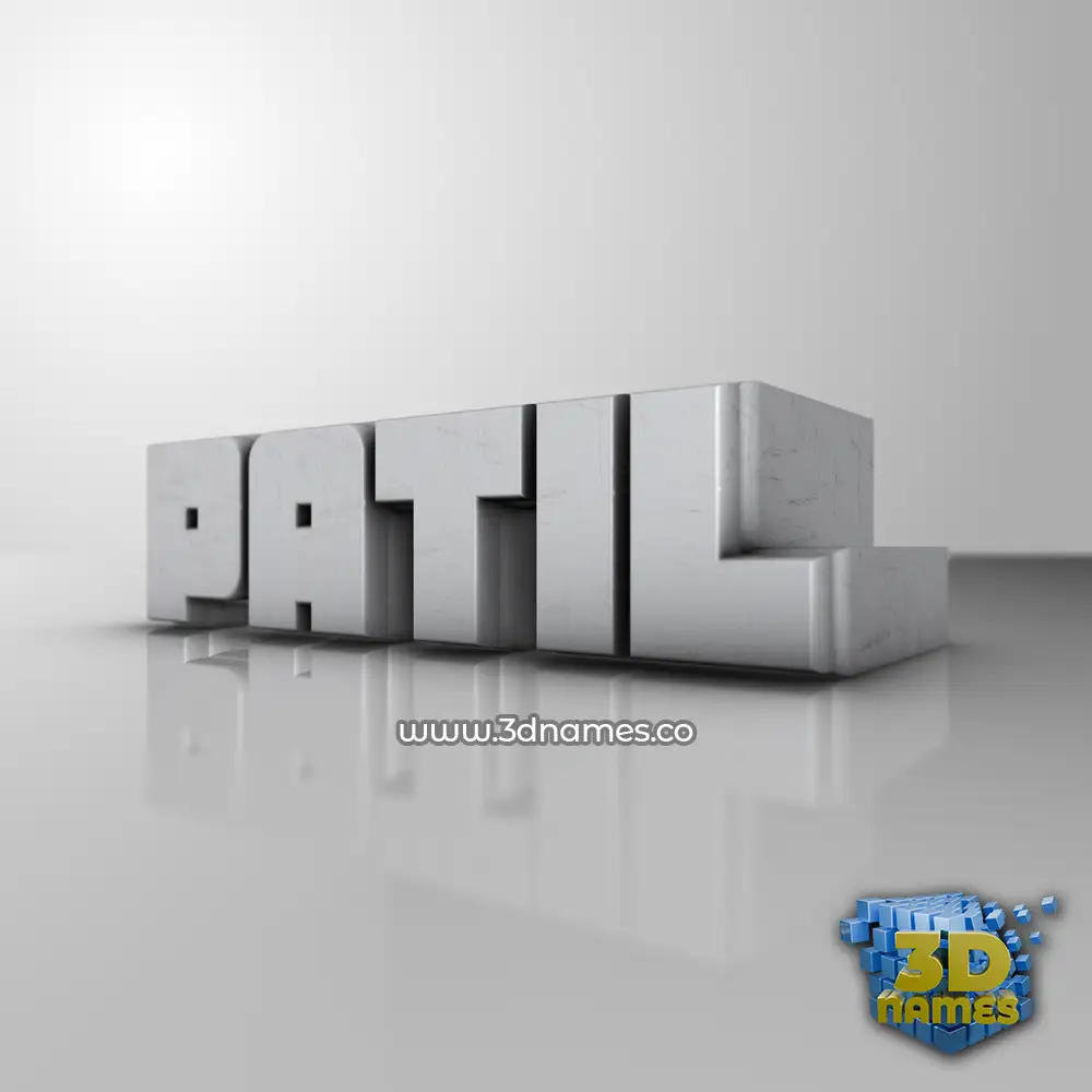 patil in White Metro style - 3D name wallpaper