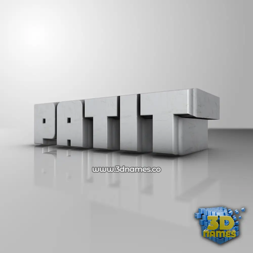 patit in White Metro style - 3D name wallpaper