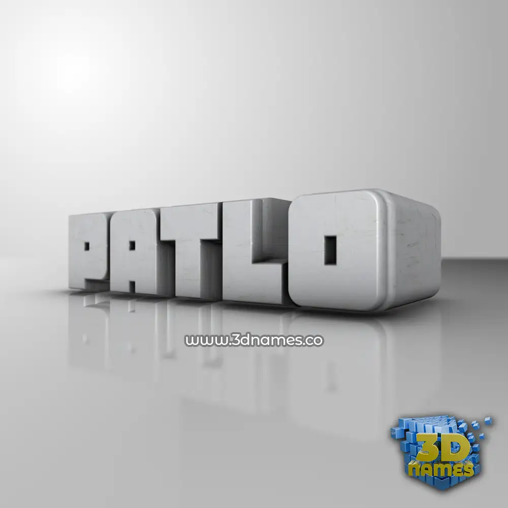 patlo in White Metro style - 3D name wallpaper