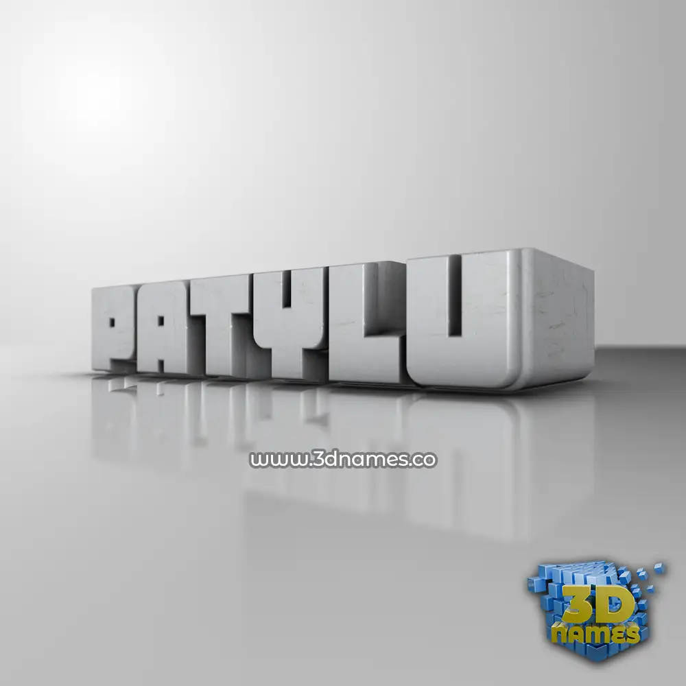 patylu in White Metro style - 3D name wallpaper