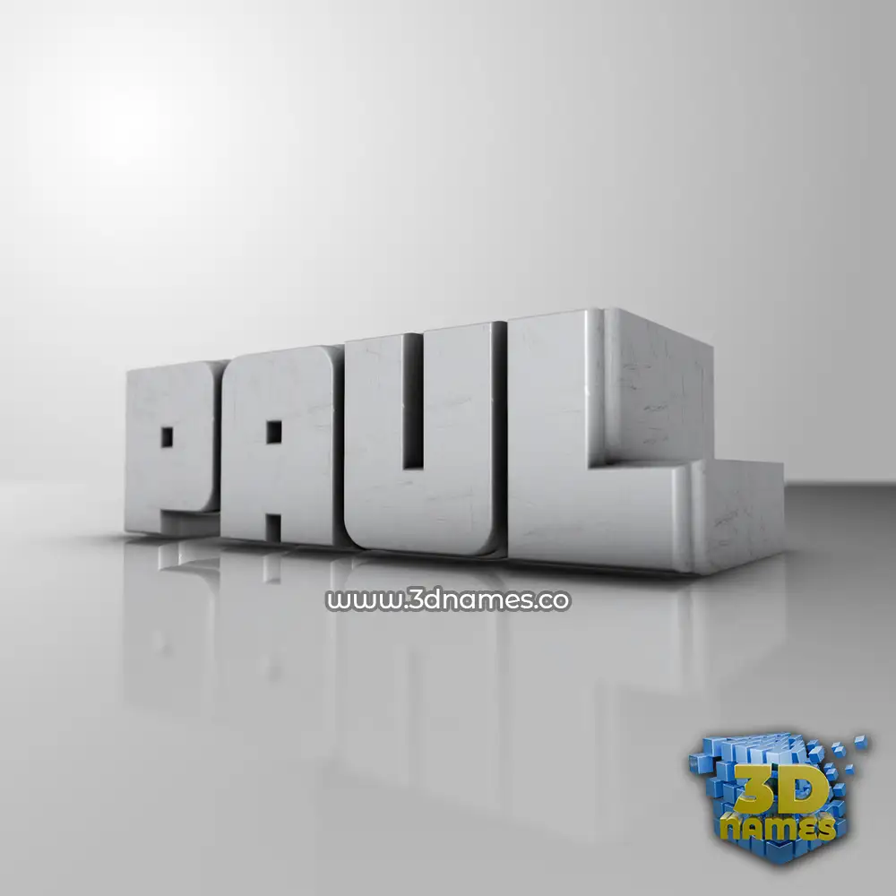 paul in White Metro style - 3D name wallpaper