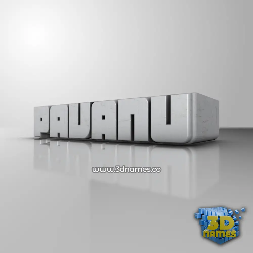 pavanu in White Metro style - 3D name wallpaper