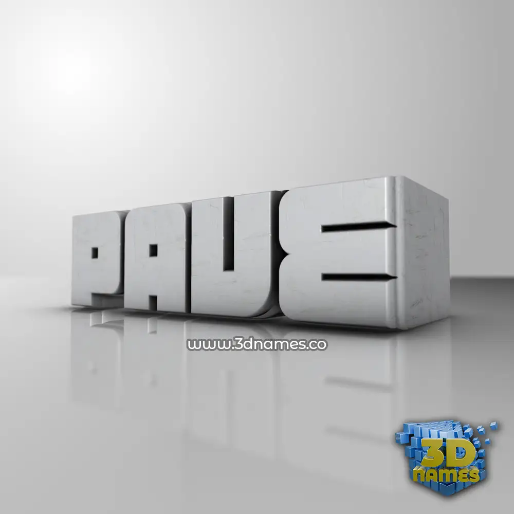 pave in White Metro style - 3D name wallpaper