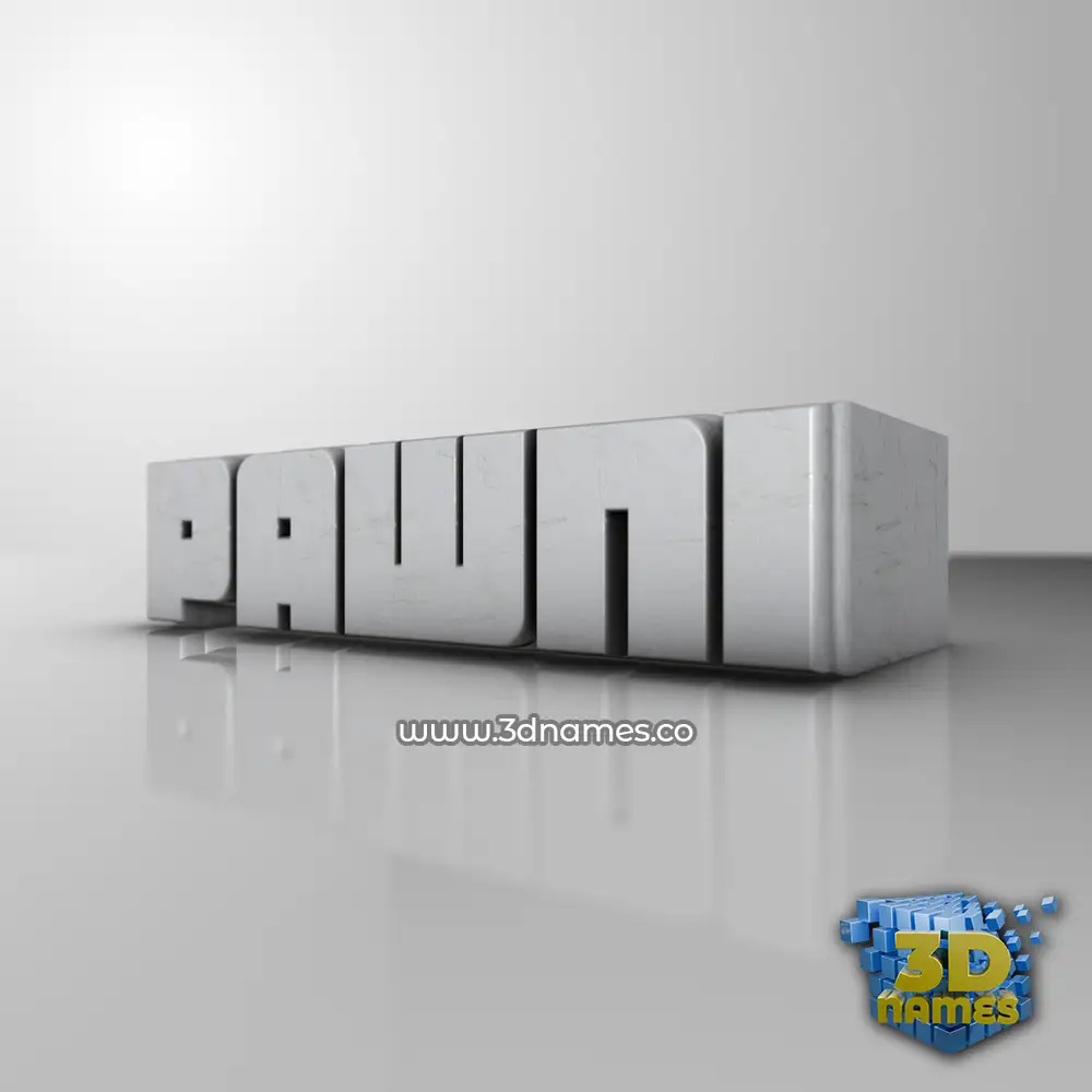 pawni in White Metro style - 3D name wallpaper