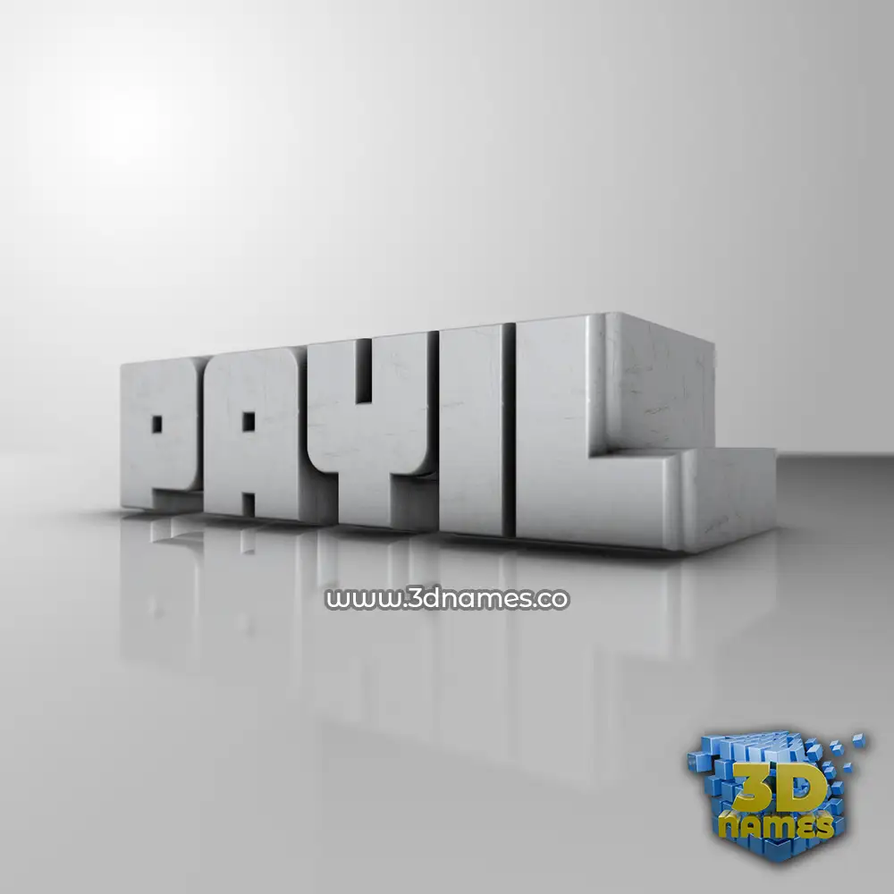 payil in White Metro style - 3D name wallpaper