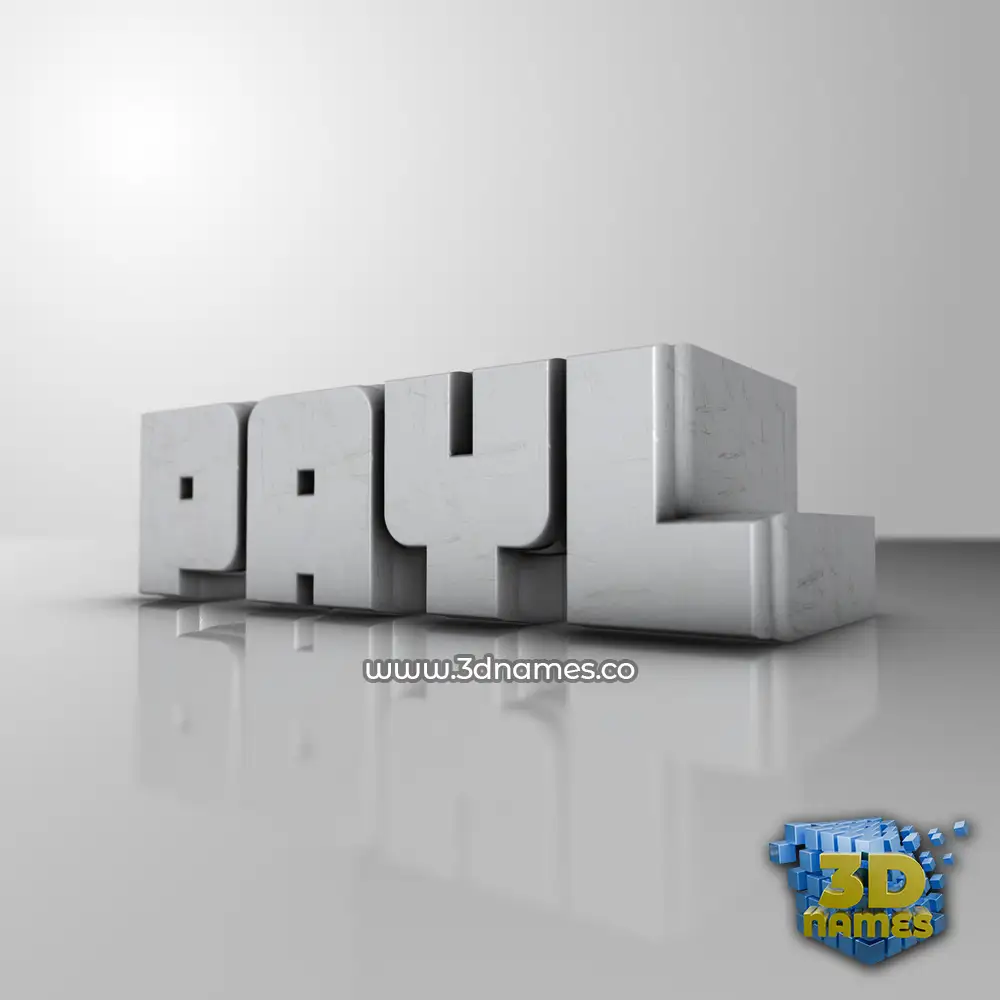 payl in White Metro style - 3D name wallpaper