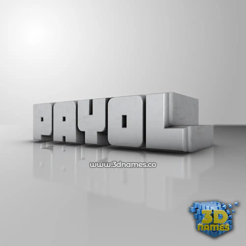 payol in White Metro style - 3D name wallpaper